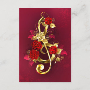 Golden Treble Cleve mit Rose Blume Begleitkarte