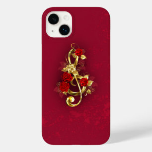 Golden Treble Cleve mit Rose Blume Case-Mate iPhone 14 Plus Hülle