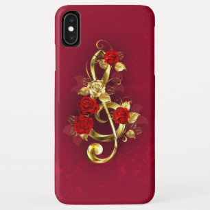 Golden Treble Cleve mit Rose Blume Case-Mate iPhone Hülle
