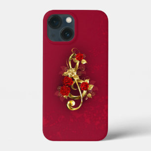 Golden Treble Cleve mit Rose Blume Case-Mate iPhone Hülle