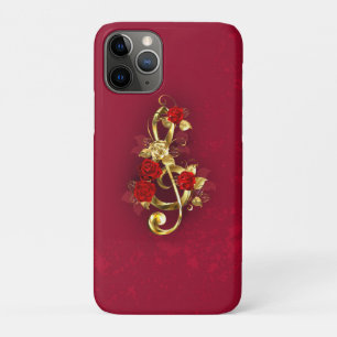 Golden Treble Cleve mit Rose Blume Case-Mate iPhone Hülle
