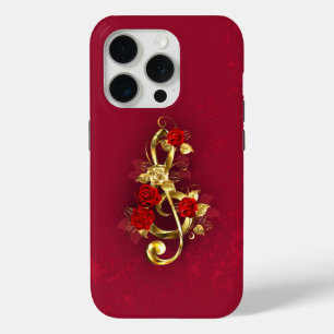 Golden Treble Cleve mit Rose Blume Case-Mate iPhone Hülle