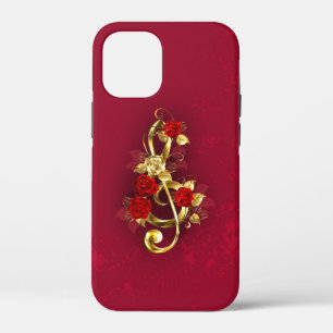 Golden Treble Cleve mit Rose Blume Case-Mate iPhone Hülle