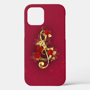 Golden Treble Cleve mit Rose Blume Case-Mate iPhone Hülle