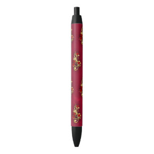 Golden Treble Cleve mit Rose Blume Kugelschreiber