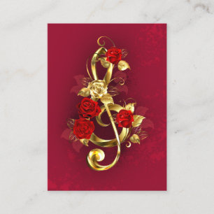 Golden Treble Cleve mit Rose Blume Treuekarte