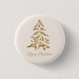 Golden Tree Frohe Weihnachten Button