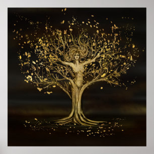 Golden Tree Goddess Poster