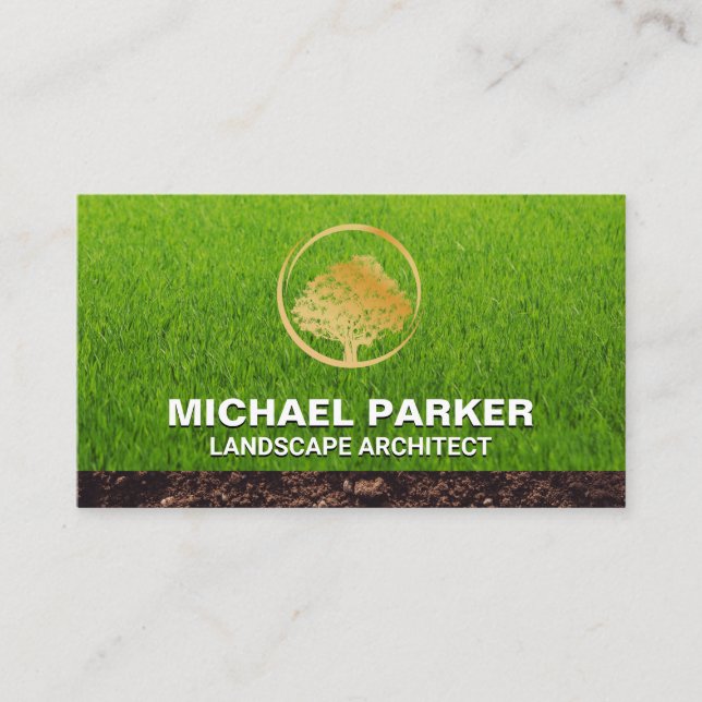 Golden Tree Logo | Gras und Dirt Visitenkarte (Vorderseite)