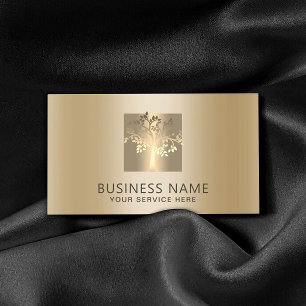 Golden Tree Logo Modern Gold Foil Visitenkarte