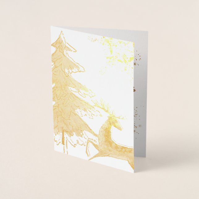 Golden Tree Star 1. Weihnachtsfeier Bestes Vater F Folienkarte (Vorderseite)