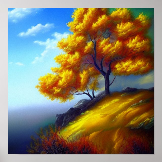 Golden Trees Oceanscape Poster (Vorne)
