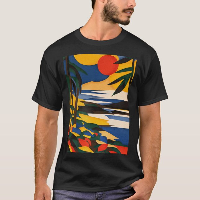Golden Tropic Horizon Graphic T - Shirt (Vorderseite)