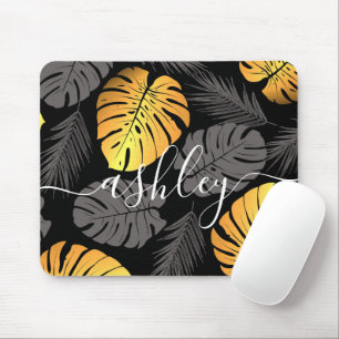 Golden Tropical Blätter Mousepad