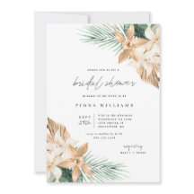 Golden Tropical Blume Bridal Dusche Einladung