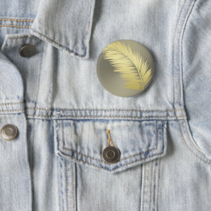 Golden Tropical Palm Blätter Button