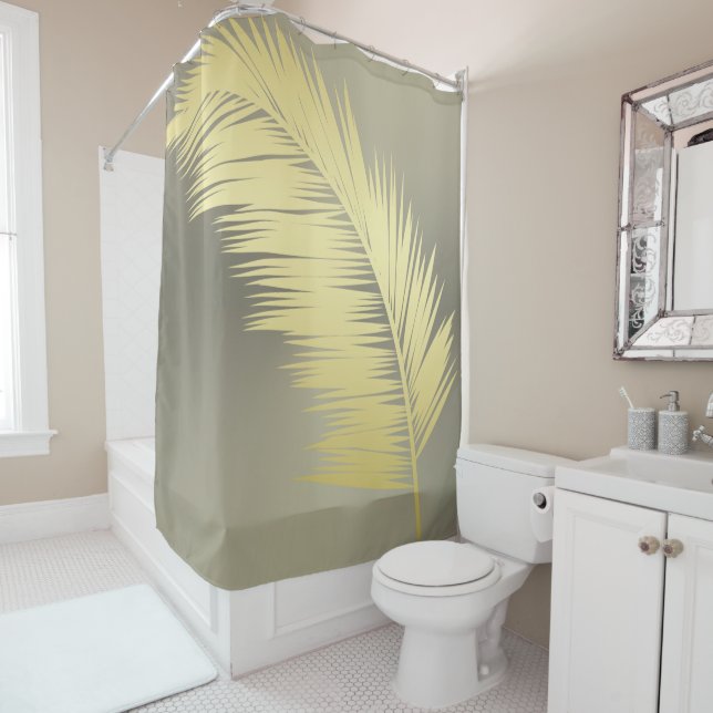 Golden Tropical Palm Blätter Duschvorhang (Beispiel)