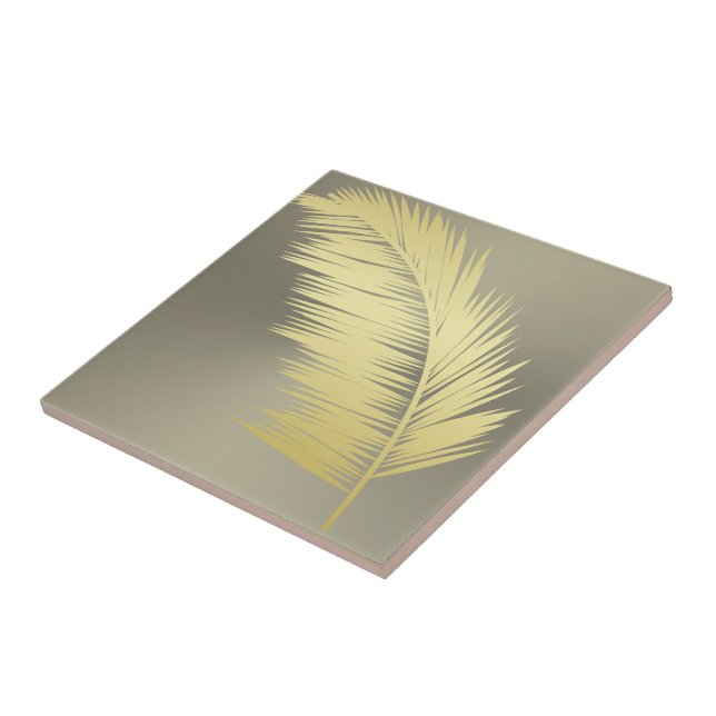 Golden Tropical Palm Blätter Fliese (Seite)