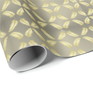 Golden Tropical Palm Blätter Geschenkpapier