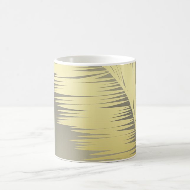 Golden Tropical Palm Blätter Kaffeetasse (Mittel)
