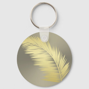 Golden Tropical Palm Blätter Schlüsselanhänger
