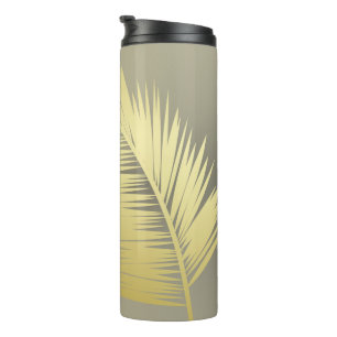 Golden Tropical Palm Blätter Thermosbecher
