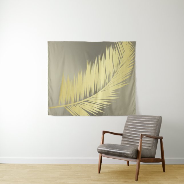 Golden Tropical Palm Blätter Wandteppich (Beispiel (Horizontal))