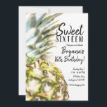 Golden Tropical Pineaple Sweet 16 Beach Party  Einladung<br><div class="desc">Anpassen für jedes Ereignis.</div>