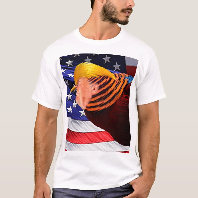 Golden Trump Bird USA Drapeau T-shirt masculin de  (Devant)
