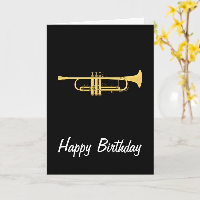 Golden Trumpet Music Thème Carte Anniversaire (Fleur jaune)