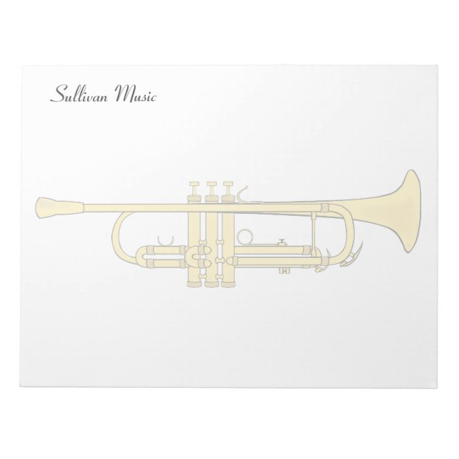 Golden Trumpet Music Theme Notizblock (Vorderseite)