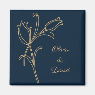 Golden Tulip Art Deco Magnet