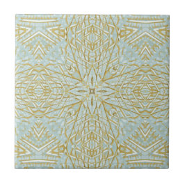 Golden türkis aquamarin blau grün Sterngeometrisch Fliese