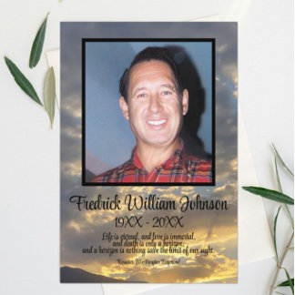 Golden Twilight Cloud Photo Funeral Program Programm