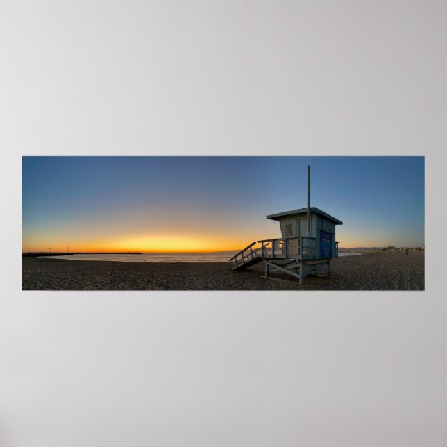 Golden Twilight Hour Sunset - Venice Beach, CA Poster (Vorne)