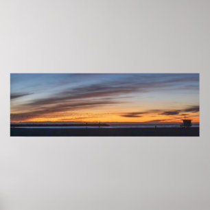 Golden Twilight Hour Sunset - Venice Beach, CA Poster