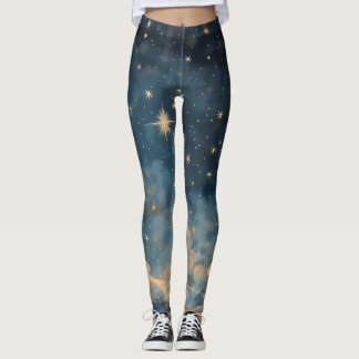 Golden Twilight Sky Celestial Acwear Leggings