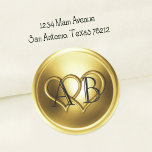 Golden Two Hearts Intertwined Wedding Black Runder Aufkleber<br><div class="desc">Golden Two Hearts Intertwined  Wedding Black Designed by Carrie Fink.  Printed and shipped by Zazzle or their partners.</div>