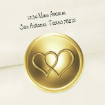 Golden Two Hearts Intertwined Wedding Runder Aufkleber<br><div class="desc">Golden Two Hearts Intertwined  Wedding Designed by Carrie Fink.  Printed and shipped by Zazzle or their partners.</div>