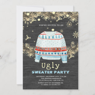 Golden Ugly Sweater Holoden Einladung