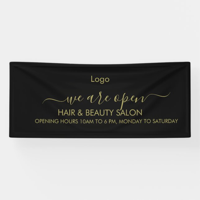 Golden und Black Beauty Salon Banner (Horizontal)