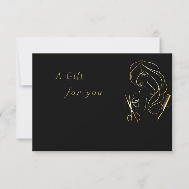 Golden und Black Beauty Salon Geschenkgutschein (Vorderseite)