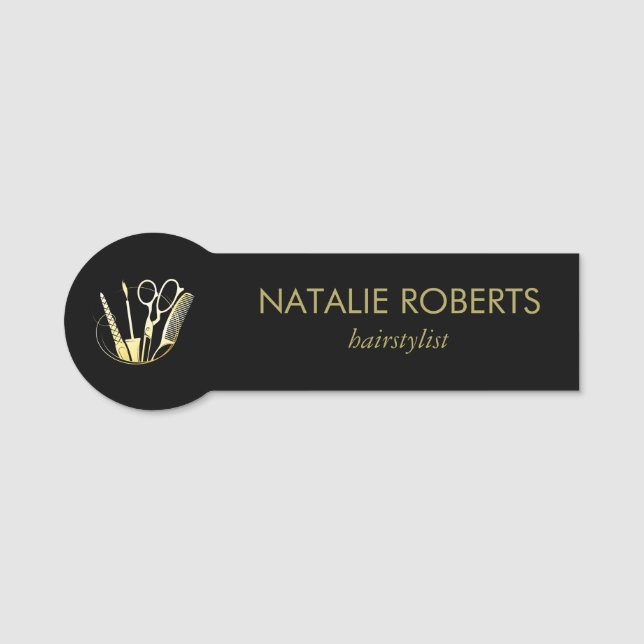 Golden und Black Beauty Salon Namensschild (Vorderseite)