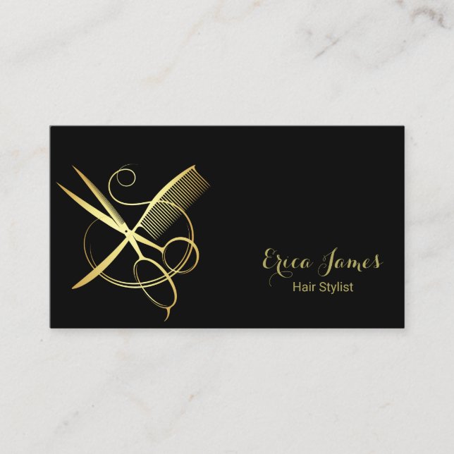 Golden und Black Beauty Salon Visitenkarte (Vorderseite)