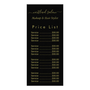 Golden und Black Beauty Salon Werbekarte