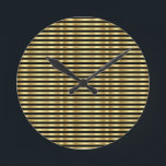 Golden und Black Elegante Streifen Große Uhr<br><div class="desc">Golden und Black Elegant Stripes,  Wall Clock von Gerson Ramos.</div>