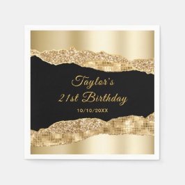 Golden und Black Glam Tars Geburtstagsparty Serviette