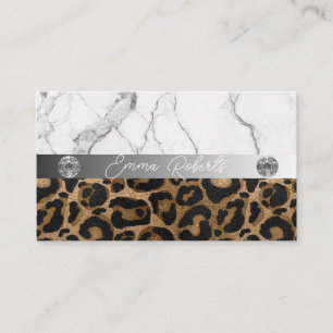 Golden und Black Glitzer Leopard Visitenkarte