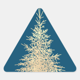 Golden und blau immergrün eleganter Winter Dreieckiger Aufkleber