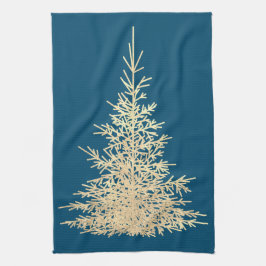 Golden und blau immergrün eleganter Winter Geschirrtuch